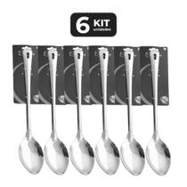 Kit 6 colher de servir inox 35 cm