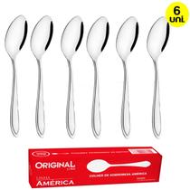 Kit 6 Colher de Sobremesa em Aço Inox Original Line