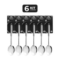 Kit 6 colher em inox 30 cm