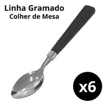 Kit 6 Colher Mesa Sopa Aço Inox Talheres Restaurante Kit 6 Colher Mesa Sopa Aço Inox Talheres Restaurante