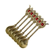 Kit 6 Colher Turca Da Fartura Dourada E Vermelha Em Metal Kit 6 Colher Turca Da Fartura Dourada E Vermelha Em Metal