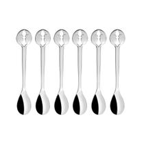 Kit 6 Colheres Chá Café Inox Cozinha 13cm Luxo Kiss Bugatti