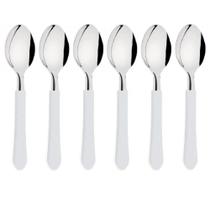 Kit 6 Colheres Chá Sobremesa Aço Inox Tramontina Branco Kit 6 Colheres Chá Sobremesa Aço Inox Tramontina Branco
