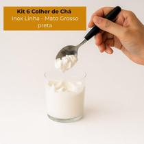 Kit 6 Colheres De Chá Inox Preto Mato Grosso Kit 6 Colheres De Chá Inox Preto Mato Grosso