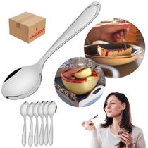 Kit 6 Colheres De Sobremesa Aço Inox Resistente Multiuso