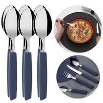 Kit 6 Colheres Martinazzo Talheres Laminas Aço Inoxidável Alta Qualidade Cabos De Polipropileno