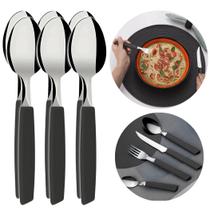 Kit 6 Colheres Martinazzo Talheres Laminas Aço Inoxidável Alta Qualidade Cabos De Polipropileno