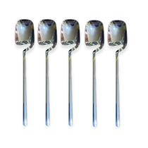 Kit 6 colheres Sobremesa Vazada Prata Descartável 14cm