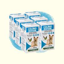 Kit 6 Colírio Cão Gato e Aves Anti-inflamatório 20ml Biofarm