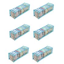 Kit 6 Colmeia Organizadora Para Guarda Roupa Dobrável Azul