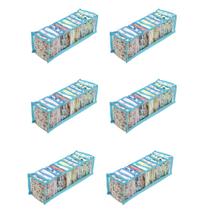 Kit 6 Colmeia Organizadora Para Guarda Roupa Dobrável Azul