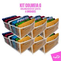 Kit 6 colmeias organizadoras g (10x25x35) para camisetas 6g - pupilar