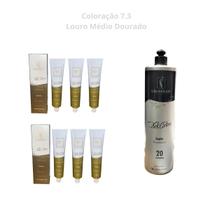 Kit 6 Colorações 7.3 Ax Lauarrah + 1 Ox 20 Vol Vita Derm Kit 6 Colorações 7.3 Ax Lauarrah + 1 Ox 20 Vol Vita Derm