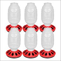 Kit 6 Comedouro 5kg 12 Furos Galinheiro Galinhas Pintinho Aves