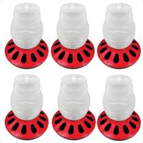 Kit 6 Comedouro Frango Aves Alimentador 3,5L Rosca 12 Furos