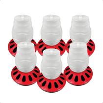 Kit 6 Comedouro Frango Aves Alimentador 5L Rosca 12 Furos