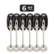 Kit 6 concha em inox slim 25,5 cm