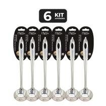 Kit 6 concha em inox slim 25,5 cm