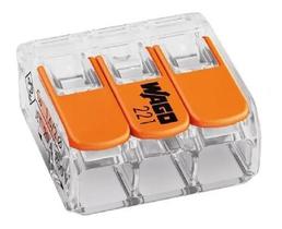 Kit 6 Conector 221 Wago 3 Polos 6mm 41a Profissional