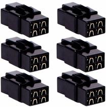 Kit 6 Conector 4 Vias Technoise Com Trava Macho E Fêmea Som