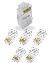 Kit 6 Conector RJ45 Macho 8 Vias Plug de Rede Kit 6 Conector RJ45 Macho 8 Vias Plug de Rede