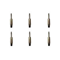 Kit 6 Conectores P10 Mono Macho PLG P10 SA2X - SANTO ANGELO