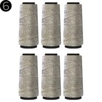 Kit 6 Cones Ribbon Soberano de 30 Metros Cada e Espessura de 5mm Brilho Ouro e Prata Brilho Linha para Crochê Estilo Encanto Kit 6 Cones Ribbon Soberano de 30 Metros Cada e Espessura de 5mm Brilho Ouro e Prata Brilho Linha para Crochê Estilo Encanto