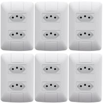 Kit 6 Conjunto 2 Tomadas 2P+T 4x2 10A 250V Tramontina Aria