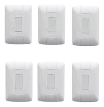Kit 6 Conjunto Com 1 Interruptor Simples Tramontina Aria Cor Branco Kit 6 Conjunto Com 1 Interruptor Simples Tramontina Aria Cor Branco