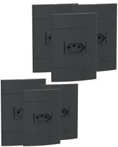 Kit 6 conjunto de tomada 10a grafite up schneider Kit 6 conjunto de tomada 10a grafite up schneider