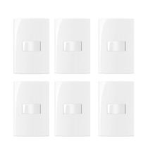 Kit 6 conjunto interruptor simples 4x2 10a 250v com placa margirus sleek branco Kit 6 conjunto interruptor simples 4x2 10a 250v com placa margirus sleek branco