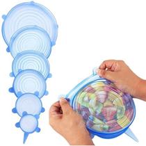 Kit 6 Conjunto Tampa de Silicone Lavável Universal Flexível Kit 6 Conjunto Tampa de Silicone Lavável Universal Flexível