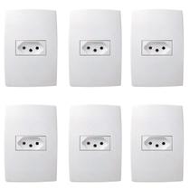 Kit 6 Conjunto Tomada 20a 2p+t 4x2 Branca 615081bc Pial Plus+