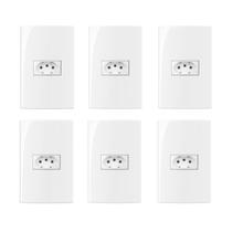 Kit 6 conjunto tomada horizontal 4x2 20a 2p+t 250v com placa margirus sleek branco Kit 6 conjunto tomada horizontal 4x2 20a 2p+t 250v com placa margirus sleek branco
