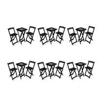 Kit 6 Conjuntos de Mesa Bistrô Dobrável Jack Daniel's com 2 Banquetas de Madeira Preta Kit 6 Conjuntos de Mesa Bistrô Dobrável Jack Daniel's com 2 Banquetas de Madeira Preta