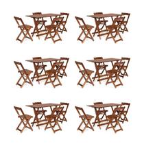 Kit 6 Conjuntos Dobráveis 120x70 com 4 Cadeiras Imbuia - Móveis Britz Kit 6 Conjuntos Dobráveis 120x70 com 4 Cadeiras Imbuia - Móveis Britz