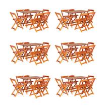 Kit 6 Conjuntos Dobráveis 120x70 com 6 Cadeiras Mel - Móveis Britz
