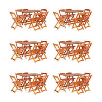 Kit 6 Conjuntos Dobrável 120 x 70 com 6 Cadeiras Mel - Móveis Britz