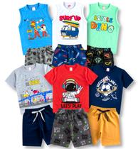 Kit 6 Conjuntos Infantil Menino Roupa Masculina Atacado