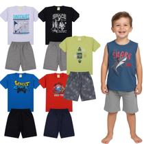 Kit 6 Conjuntos Infantil Verão Menina e Menino 12 peças 01 ao 16 Anos