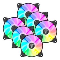 Kit 6 Cooler Fan para Gabinete RGB Rainbow 120mm Molex 4pin Ventoinha Eurus Preto Clanm Gamer Kit 6 Cooler Fan para Gabinete RGB Rainbow 120mm Molex 4pin Ventoinha Eurus Preto Clanm Gamer