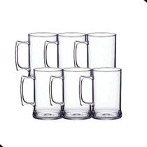 Kit 6 Copo Caneca Chopp Acrílico 450ml Alça Leve Resistente Kit 6 Copo Caneca Chopp Acrílico 450ml Alça Leve Resistente