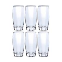 Kit 6 Copo de Vidro Long Drink Transparente Florida 370ml Kit 6 Copo de Vidro Long Drink Transparente Florida 370ml