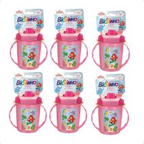 Kit 6 Copo Infantil Com Alças/Bico 320ML 6 Meses Rosa