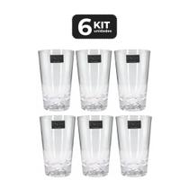 Kit 6 copo longo de vidro para drink 340 ml Kit 6 copo longo de vidro para drink 340 ml