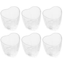 Kit 6 Copo Shot Dose de Vidro Coração 50 ml Finger Food