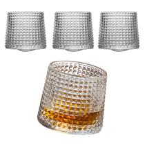 Kit 6 Copo Vidro Whisky Baixo Giratório Canelado Drink 150ml Kit 6 Copo Vidro Whisky Baixo Giratório Canelado Drink 150ml