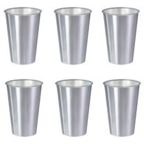 Kit 6 Copos 500 Ml Label Inox 14X8,5Cm Leve Prático Multiuso