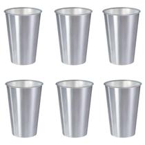 Kit 6 Copos 500 ML Label Plástico imita Inox 14x8,5cm Leve Prático Multiuso Kit 6 Copos 500 ML Label Plástico imita Inox 14x8,5cm Leve Prático Multiuso