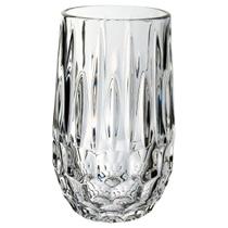 KIT 6 COPOS ÁGUA SUCO DRINK LAPIDADO ECO CRYSTAL 430ml 13x7cm TRANSPARENTE